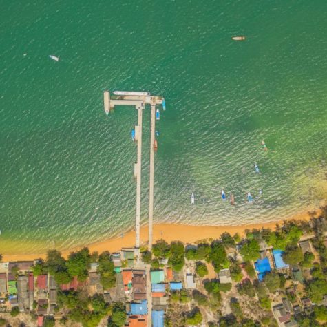 top view shipping bridge of Phayam island pier