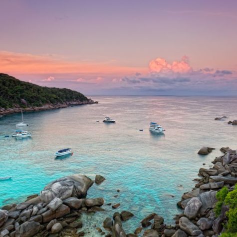 Sunrise over the Andaman Sea. Similan's island, Thailand