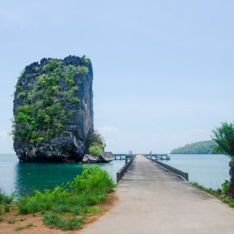 Ao Talo Wow split rock formation, Koh Tarutao island, Thailand.