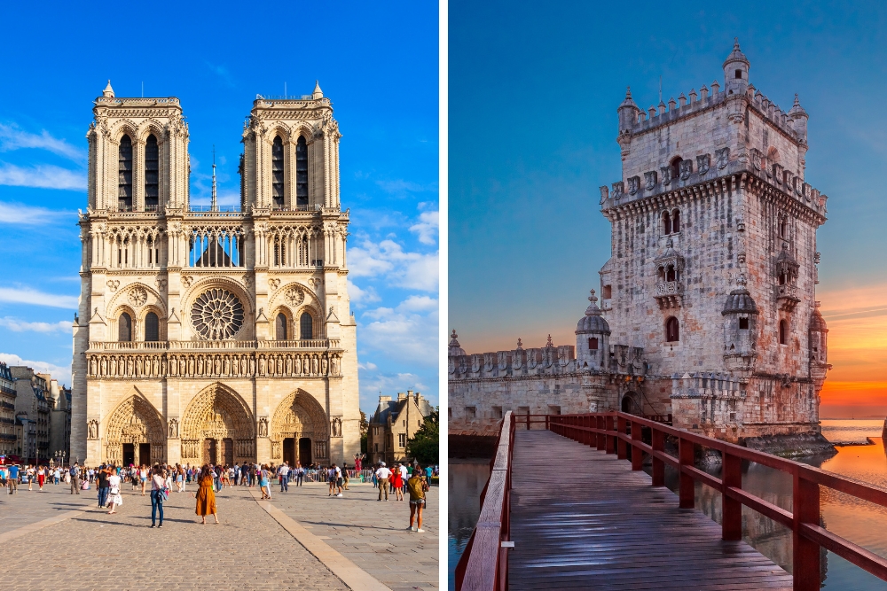 minuni arhitectonice din Franța și Portugalia
