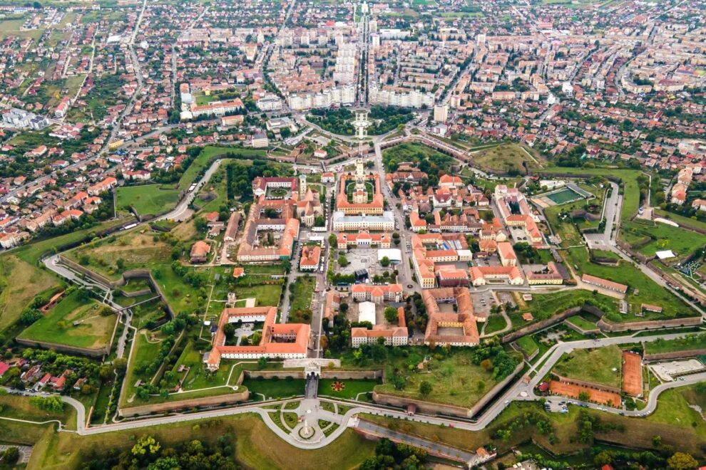 Cetatea Alba Carolina, văzută din dronă